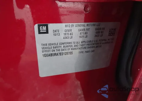 2014 Cadillac Ats Luxury from USA, damaged, VIN 1G6AB5RA7E0128785